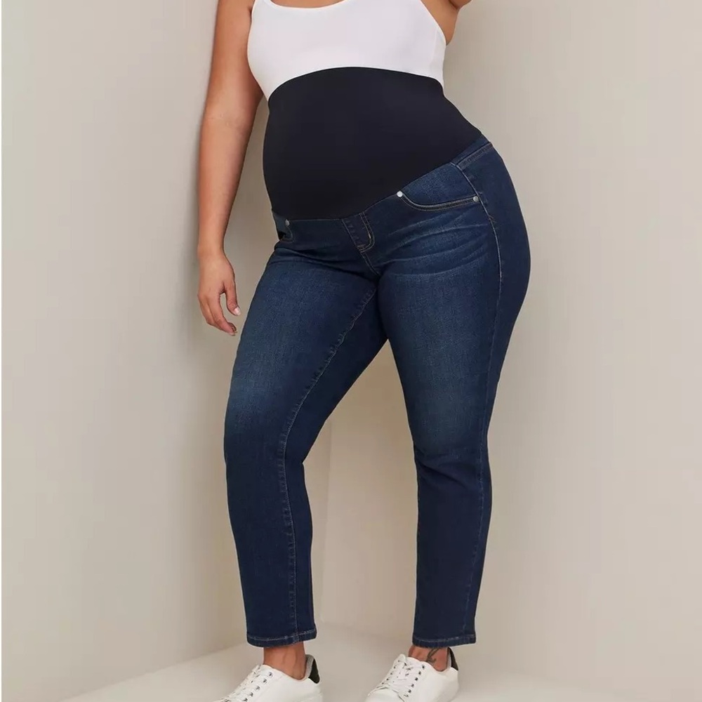 torrid Dark Blue Maternity Boyfriend Jeans